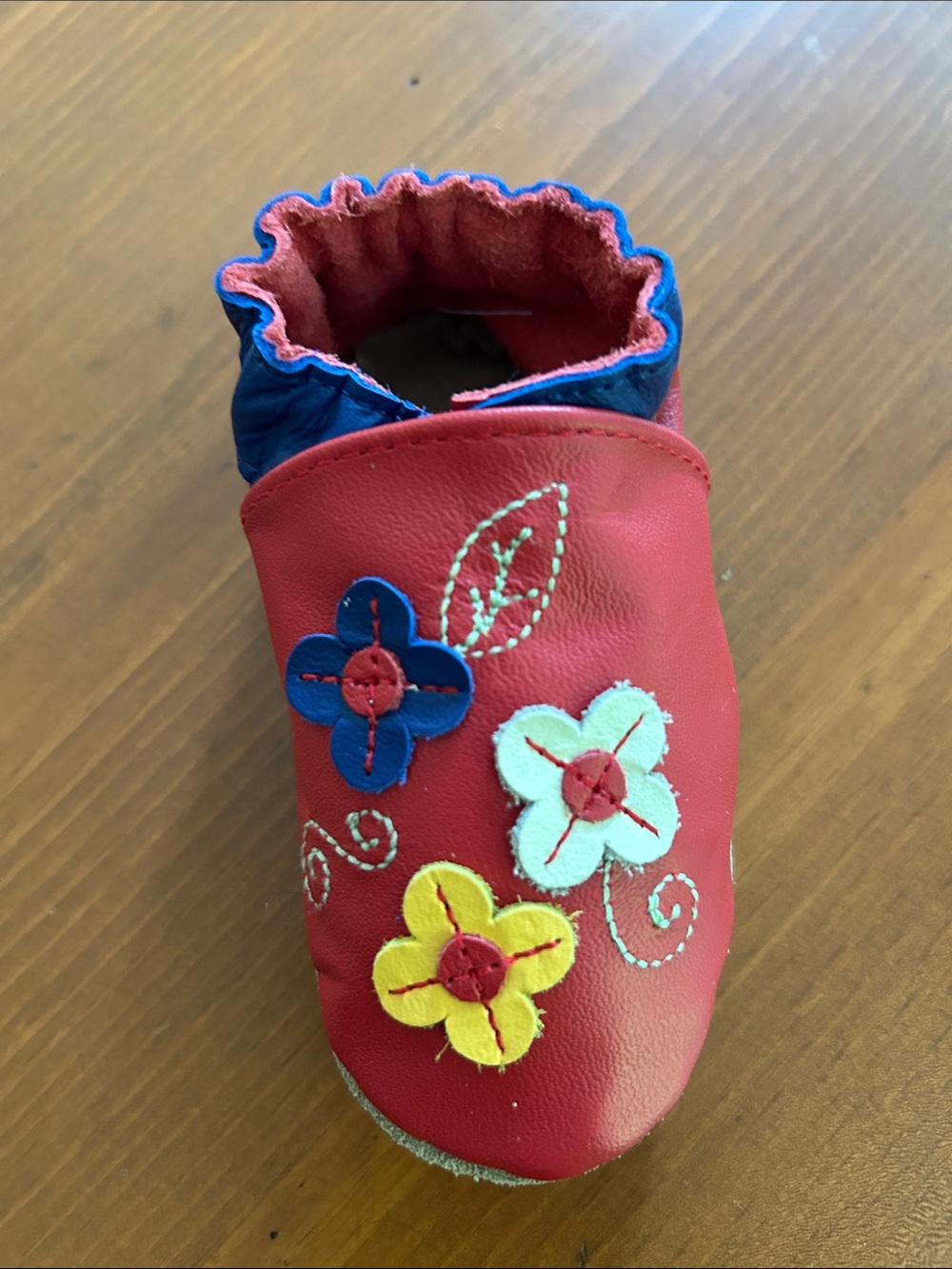 Robeez Red Kids Floral Soft-Soled Shoe